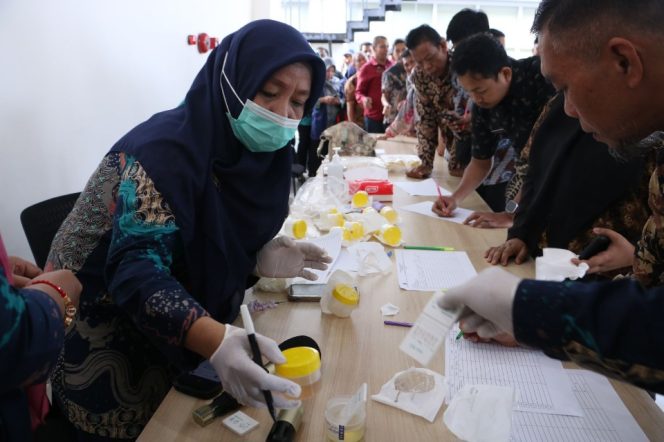 					Ratusan Pegawai Pemkab Bulukumba Tes Urine Mendadak Usai Apel Pagi. (Foto: Istimewa)