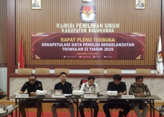 					Rapat Pleno Terbuka Rekapitulasi Pemutakhiran Data Pemilih Berkelanjutan Triwulan II Tahun 2025. (Foto: Istimewa)