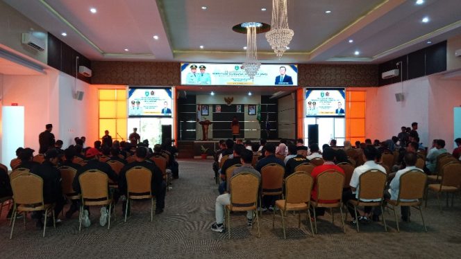 					Suasana Pelantikan Pengurus PWI Parepare di Auditorium BJ Habibie, Kompleks Rumah Jabatan Wali Kota. (Foto: Berita.News/ Wahyu)