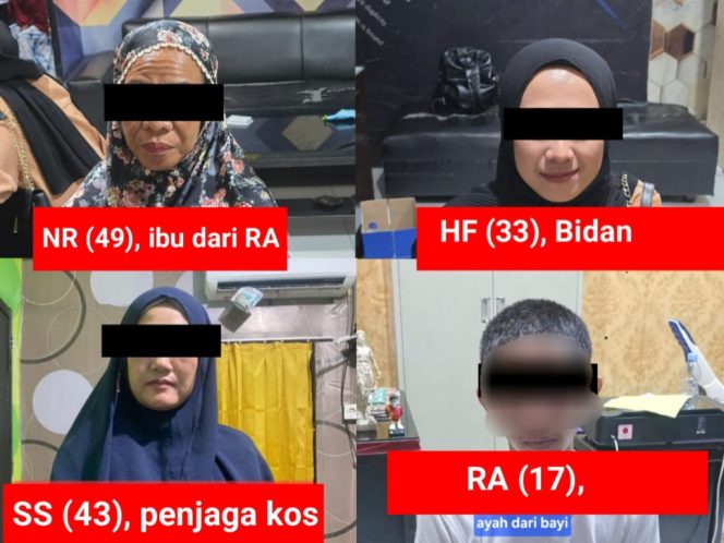 					Empat Tersangka Palaku Aborsi di Bulukumba yang Diamankan Polisi. (Foto: Istimewa)