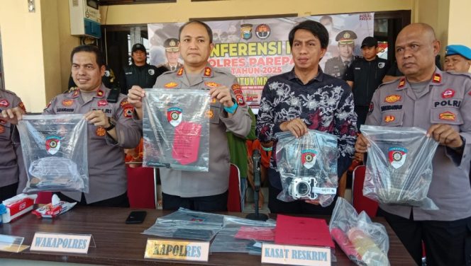 					Press Release Polres Parepare Hasil Operasi Sikat 2025. (Foto: Berita.News/ Wahyu)