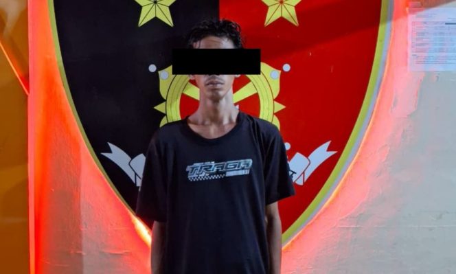					Pelaku Pencurian di Salah Satu Bengkel Saat Diamankan di Polres Selayar. (Foto: Istimewa)