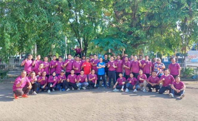 					30 Satpam Unit Kerja BRI Sinjai Olagraga Bersama Pimpinan Cabang. (Foto: Istimewa)