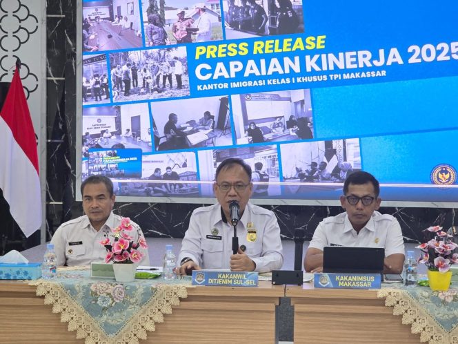 					Konferensi pers capaian kinerja Kantor Imigrasi Kelas I Makassar(dok)