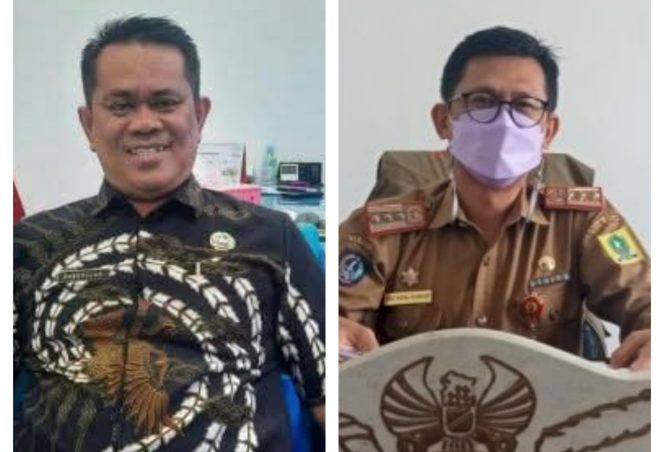 					Mantan Direktur Nasrullah Mustamin dan Plt Direktur PDAM Sinjai Andi Adeha Syamsuri. (Foto: Kolase Berita.News)