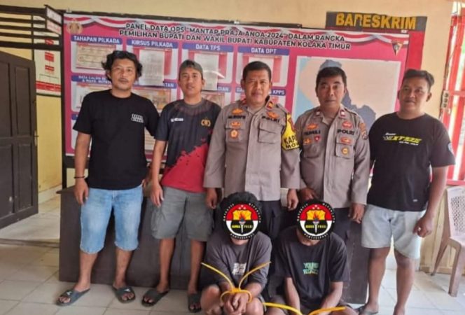 					Kedua Pelaku Pencuri Merica Diamankan di Polsek Mowewe, Kolaka Timur. (Foto: Istimewa)