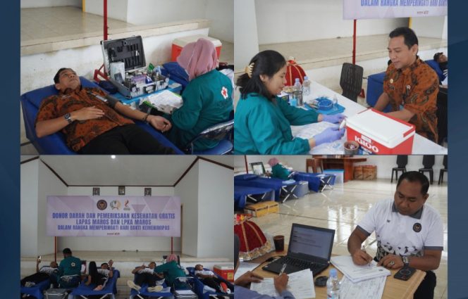 					Peringati Hari Bakti Kemenimipas, Lapas Maros Ajak Petugas dan Warga Donor Darah