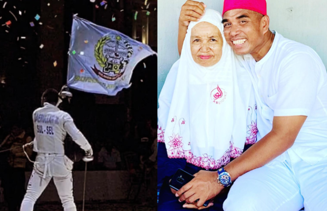 					Legenda Anggar Indonesia Haerullah bersama Ibunda Tercinta semasa hidup (dok)