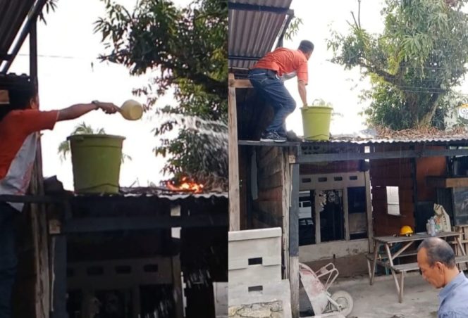 					Detik-Detik Menegangkan di Sinjai: Kasat Intelkam Panjat Pagar dan Jinakkan Api Sebelum Warung Hangus Terbakar
