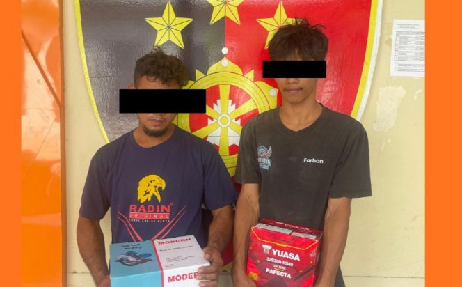 					Dua Terduga Pelaku Pencurian Bersama Barang Bukti Diamankan Resmob Polres Selayar. (Foto: Istimewa)