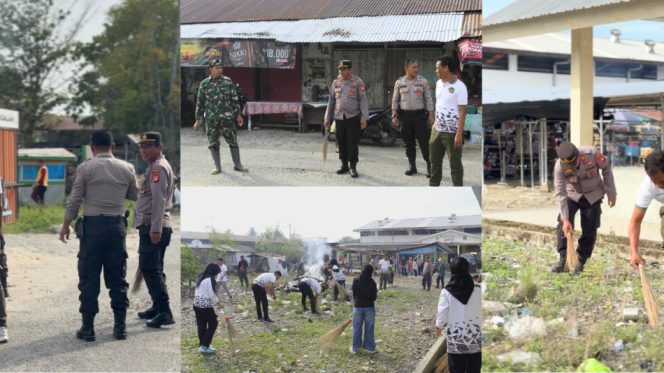 					Rutan Masamba Kerja Bakti Lintas Sektor di Kawasan Pasar Kapidi, Kabupaten Luwu Utara. (Foto: Ist)