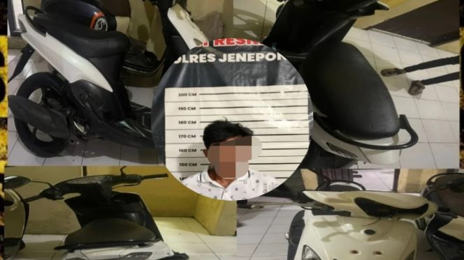					Terduga Pelaku Curanmor Diamankan Bersama Barang Bukti di Mapolres Jeneponto. [Foto: Ist/ Humas]