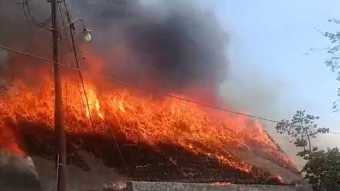 					Kobaran Api Mengepung Bangunan Hotel Paduppa Resort di Tanjung Bira, Bulukumba. [Foto: Ist/ Net]