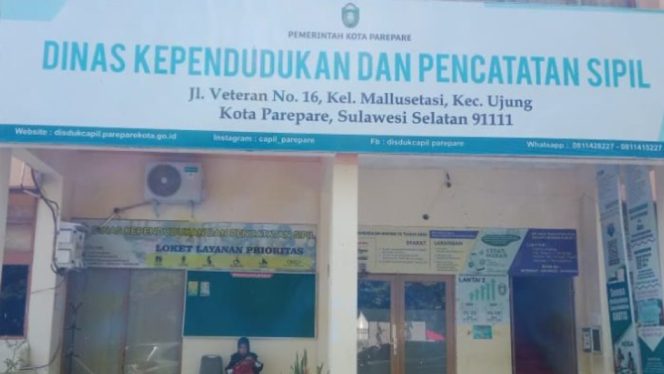 					Kantor Disdukcapil Kota Parepare. [Foto: Berita.News/ Wahyu]