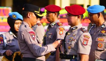 Serah terima jabatan Iptu Haryanto sebagai kasat Reskrim Polres Takalar. Foto: Ist. 