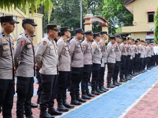 Personel Polres Maros ikuti apel pagi. Ist