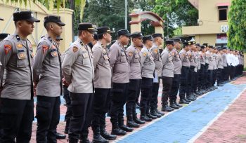 Personel Polres Maros ikuti apel pagi. Ist