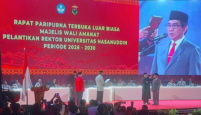 					Pelantikan Rektor Universitas Hasanuddin Prof Jamaluddin Jompa untuk periode 2026 - 2030 (dok.)