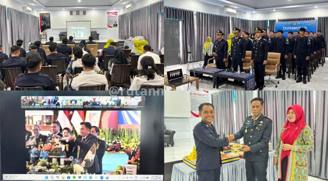 Rumah Tahanan Negara Kelas IIB Masamba mengikuti kegiatan Tasyakuran Hari Bakti Pemasyarakatan (HBP) ke-62 Tahun 2026 secara virtual, Senin (27/4). Ist