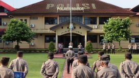 Polres Maros adakan apel terkait Hari Buruh.  Ist