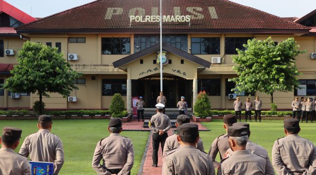 Polres Maros adakan apel terkait Hari Buruh.  Ist