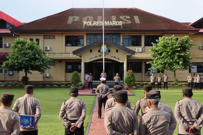 					Polres Maros adakan apel terkait Hari Buruh.  Ist