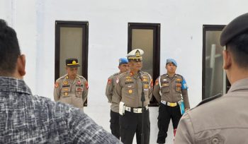 Kasat Lantas Polres Selayar, AKP H. Muhammad Idris Pimpin apel pagi. [Foto: Ist]