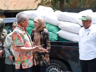 Bantuan Benih Padi diserahkan secara simbolis oleh Muhammad Thamrin kepada Sekretaris Daerah Bulukumba, Muh Ali Saleng. [Foto: Ist]
