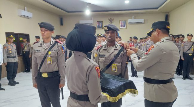 Upacara Penerimaan Siswa Diktuk Bintara Polri dari SPN Polda Sulsel dipimpin langsung oleh Kapolres Sinjai, AKBP Jamal Fathur Rakhman. [Foto: Ist]