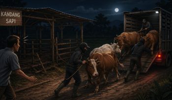 Sapi Warga di Bulukumba Digondol Maling. [Foto: Ilustrasi AI/ Berita.News]