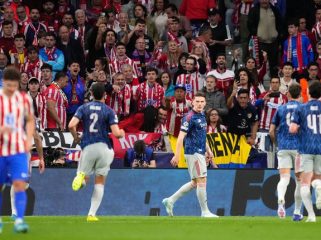 Selebrasi Viktor Gyokeres di laga Atletico Madrid vs Arsenal di Liga Champions, Kamis (30/4/2026). (c) AP Photo/Jose Breton