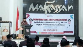 Wali Kota Makassar, guyur bonus kafilah MTQ Makassar. Ist